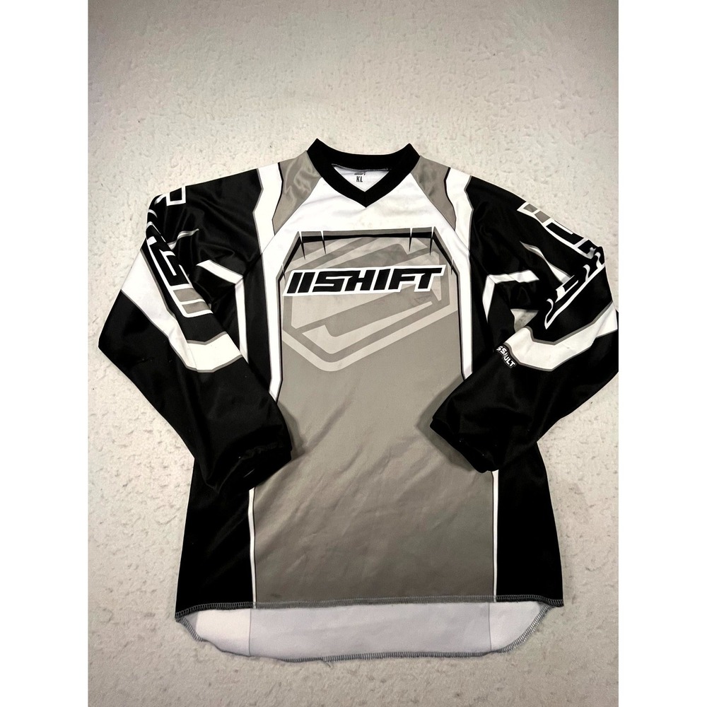 Vintage Y2K Shift Motocross Jersey Mens XL Black White Long Sleeve BMX Racing
